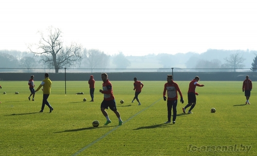 Фото с тренировки команды перед матчем с "Лестером"